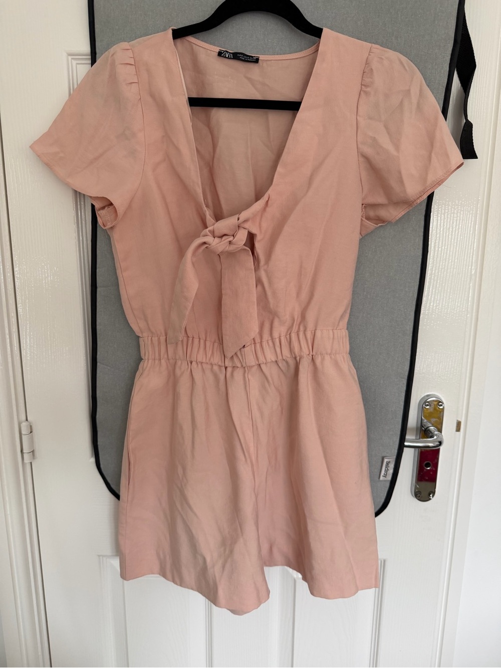 Zara Blush Pink Tie-Front Romper